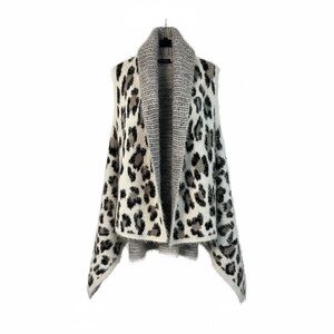 Source Unknown Animal Print Knit Poncho